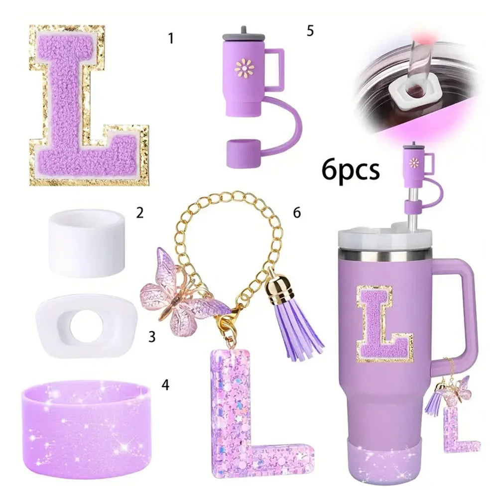 6PCS Tumbler Accessories Set – For 40oz Stanley Cup, Straw Topper, Boot & Stopper