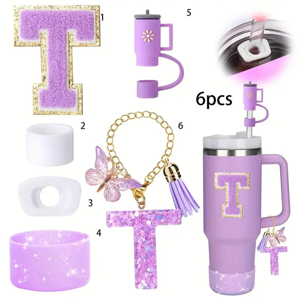 6PCS Tumbler Accessories Set – For 40oz Stanley Cup, Straw Topper, Boot & Stopper