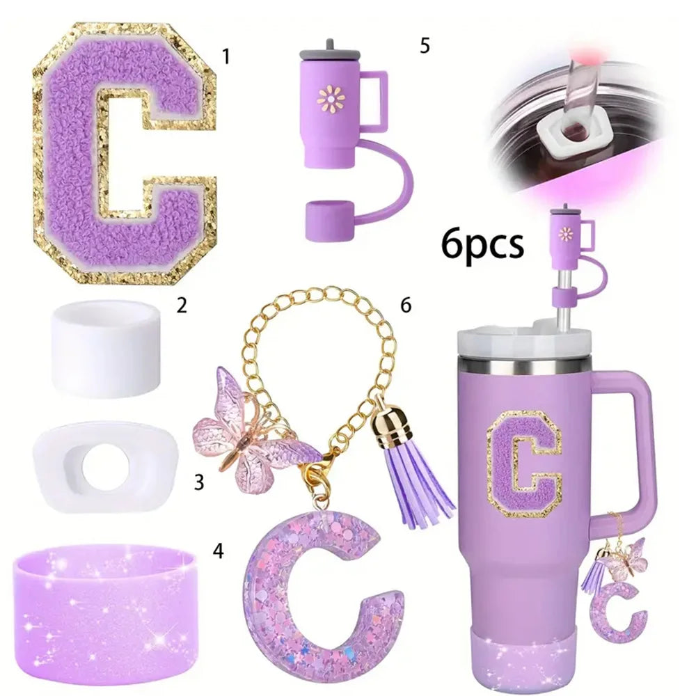 6PCS Tumbler Accessories Set – For 40oz Stanley Cup, Straw Topper, Boot & Stopper