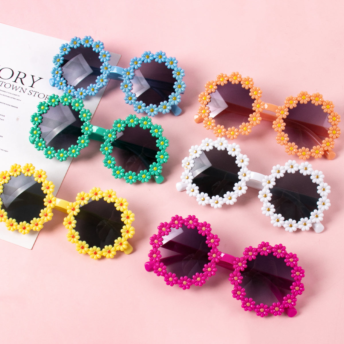 Spheregoods 5PCS Daisy Flower Sunglasses β Fun Party Photo Props