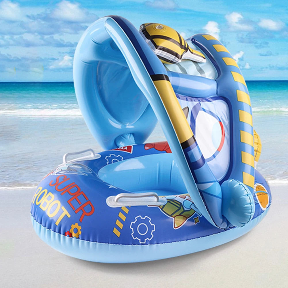 SphereGoods Baby Inflatable Swimming Ring with Sunshade