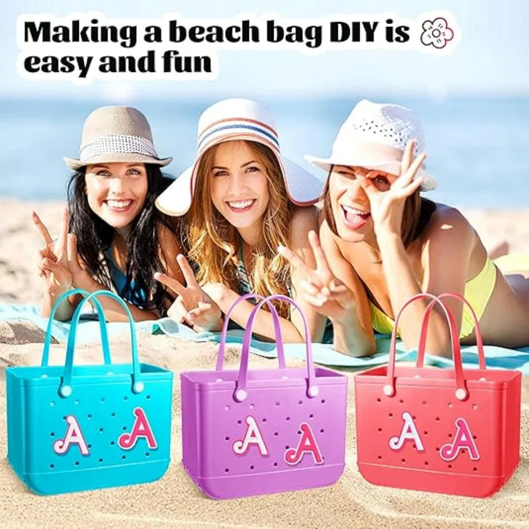 2PCS Alphabet Charms – 3D Letter Accessories for Personalizing Beach Bags