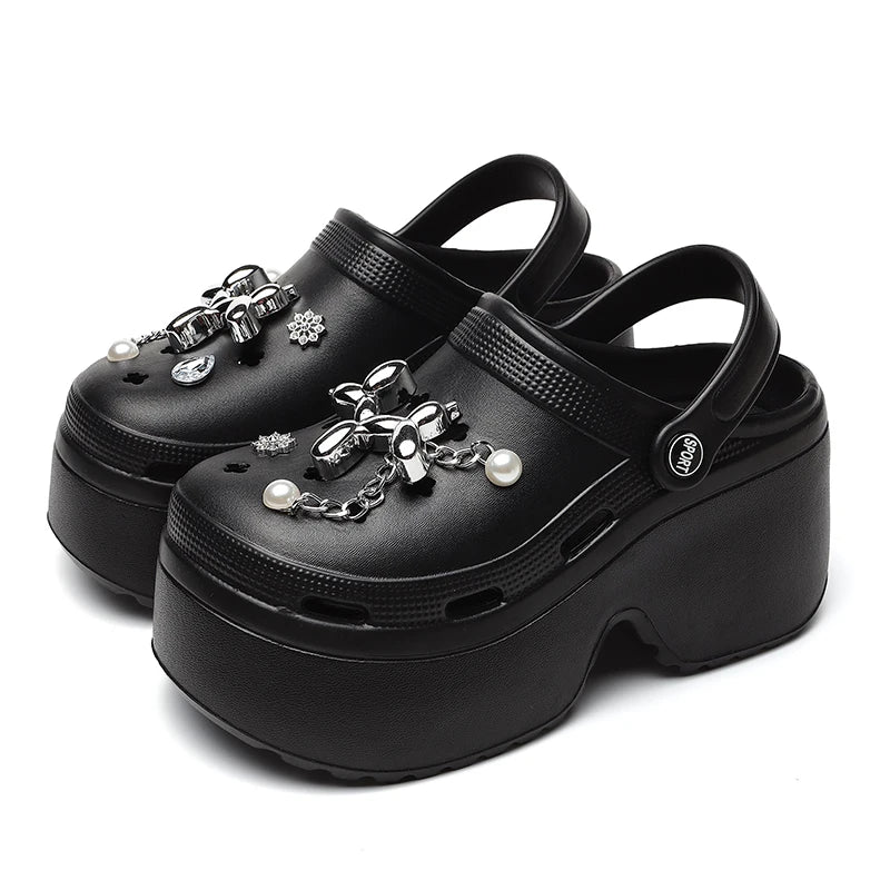 Women’s DIY Clogs – Fashion Chain Wedge Platform Sandals