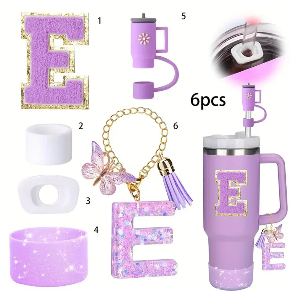 6PCS Tumbler Accessories Set – For 40oz Stanley Cup, Straw Topper, Boot & Stopper