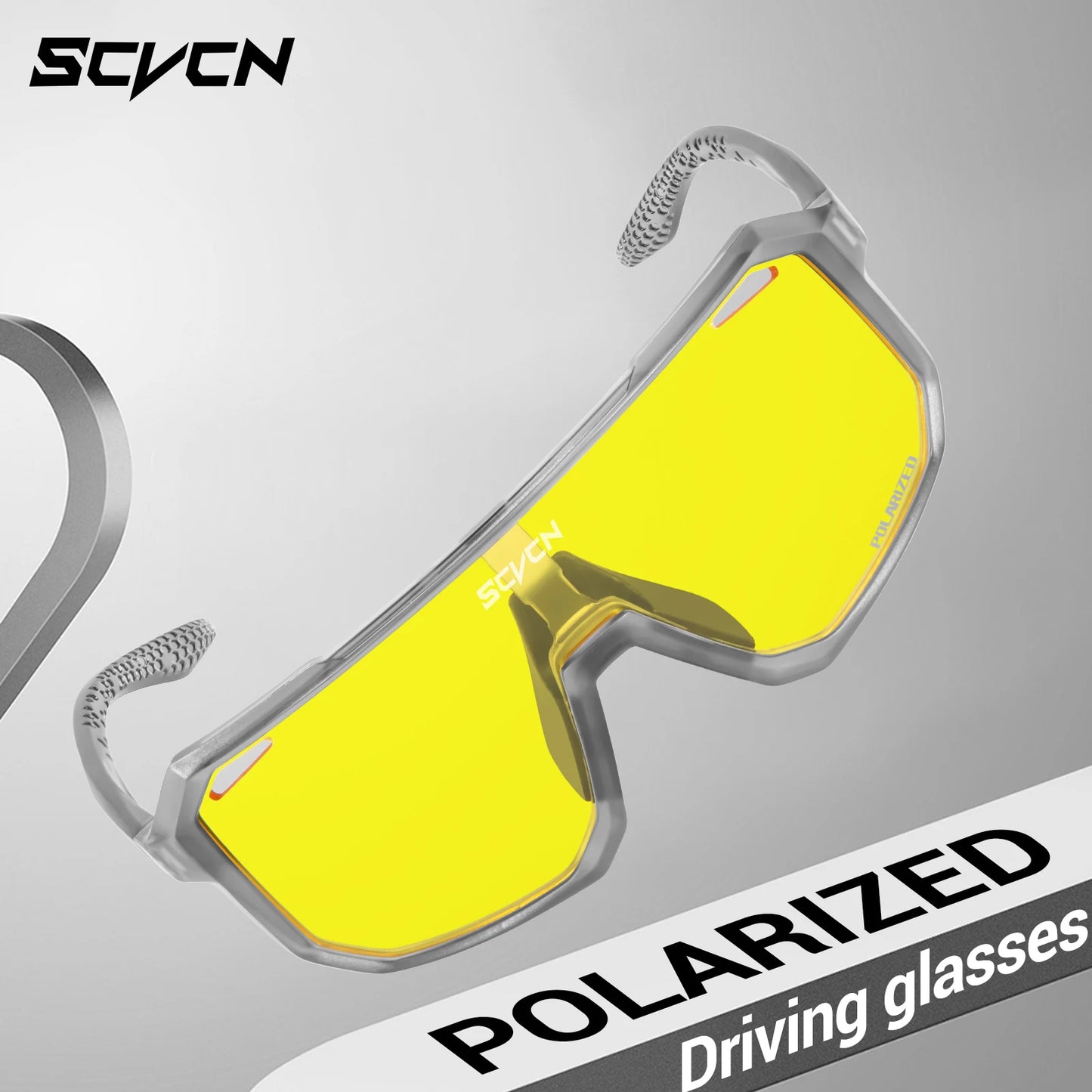 SCVCN Yellow Polarized Cycling Sunglasses – UV400 Sports Eyewear for Men & Women