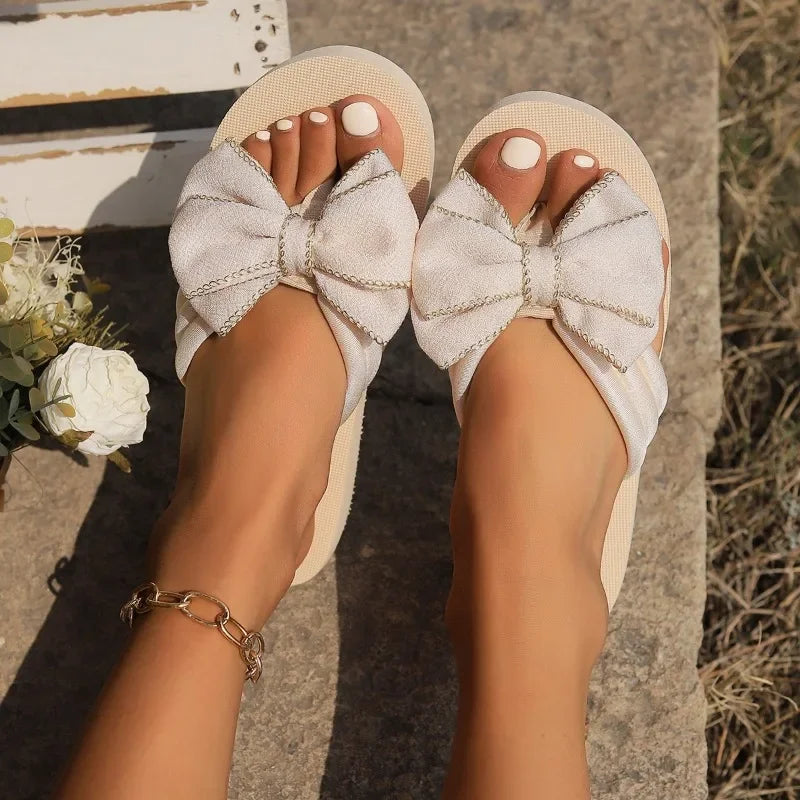 SphereGoods Women's Flower Bow Slides