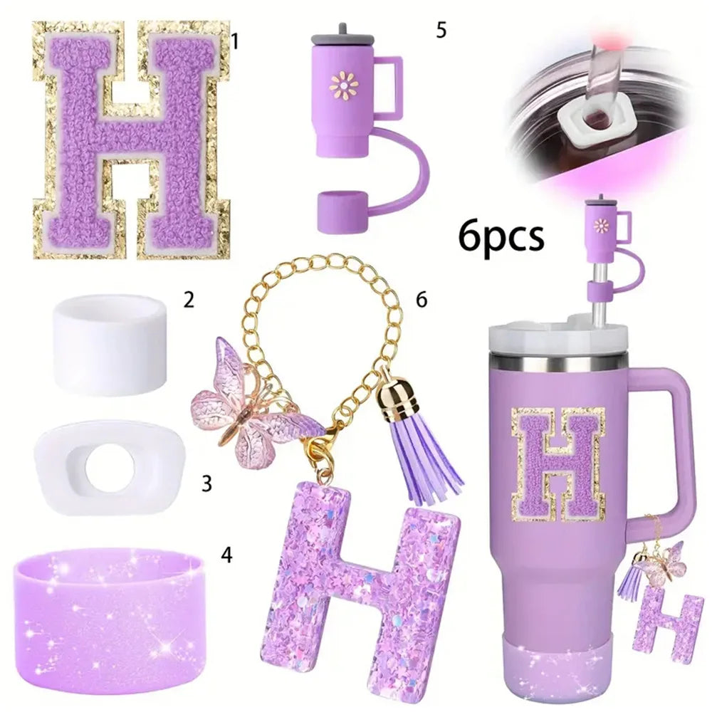 6PCS Tumbler Accessories Set – For 40oz Stanley Cup, Straw Topper, Boot & Stopper