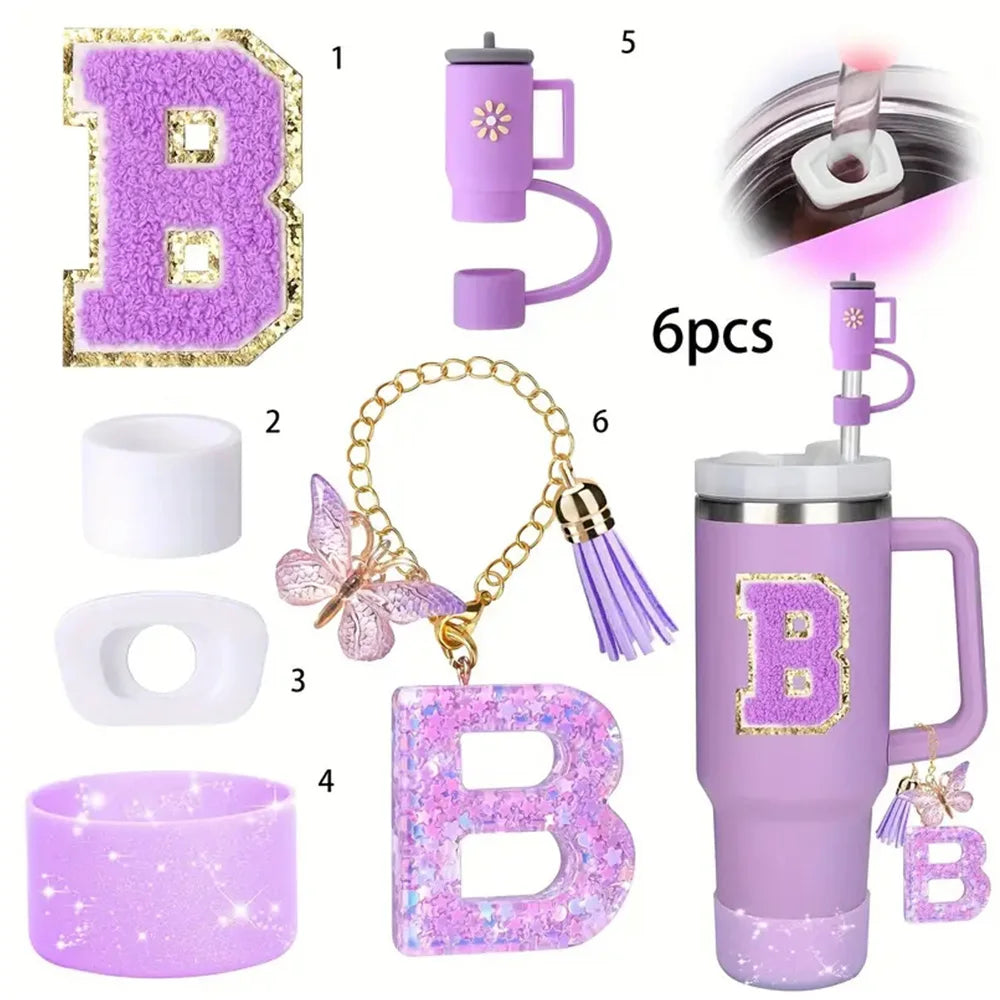 6PCS Tumbler Accessories Set – For 40oz Stanley Cup, Straw Topper, Boot & Stopper