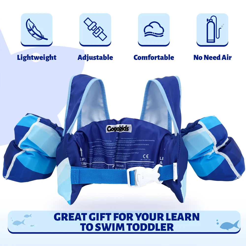 SphereGoods Kids' Float Vest with Arm Sleeves – Safe & Fun Swimming Aid