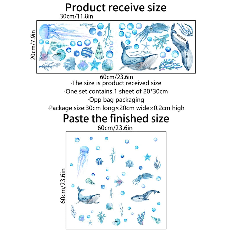 Glow-in-the-Dark Ocean Wall Stickers – Fish & Octopus Decals