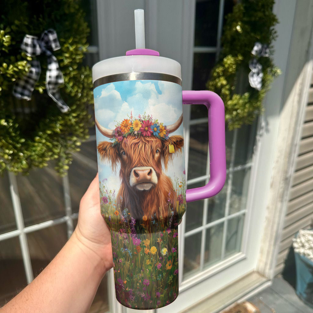 Spheregoods Tumbler Flowered Cow