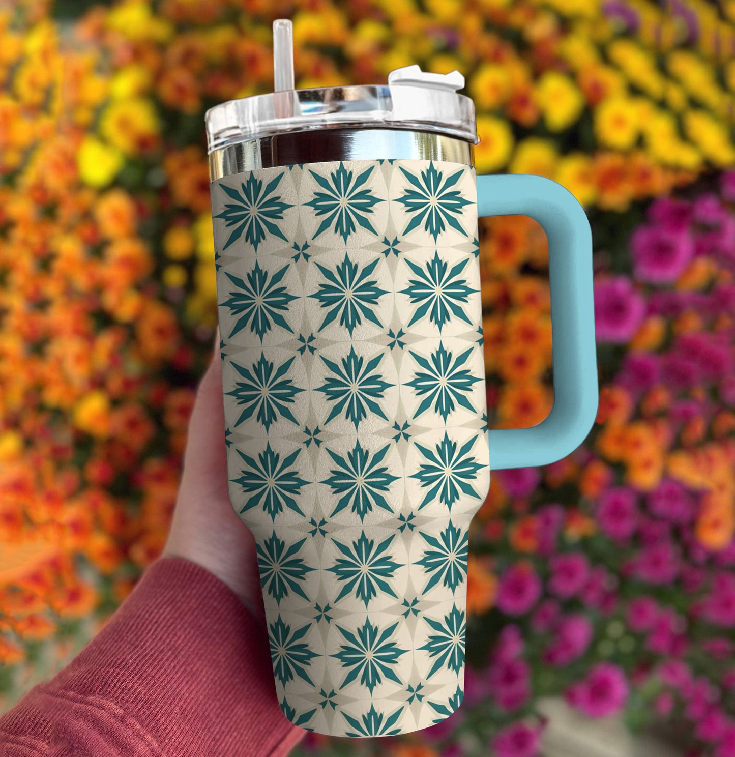 Spheregoods Tumbler Teal Blossom