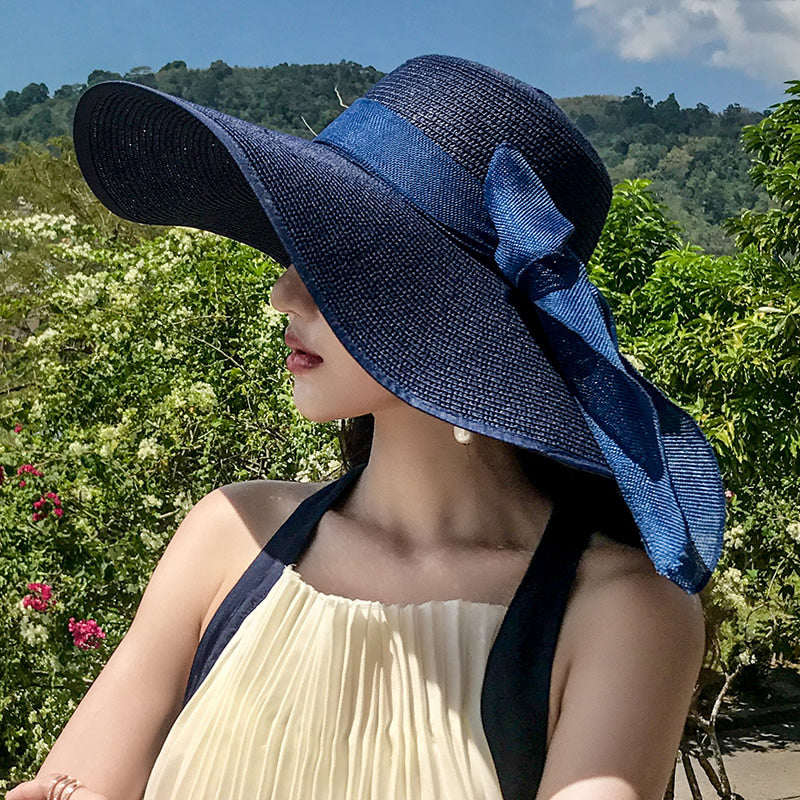 Beach Women's Summer UV Protection Sunshade Big Brimmed Straw Hat