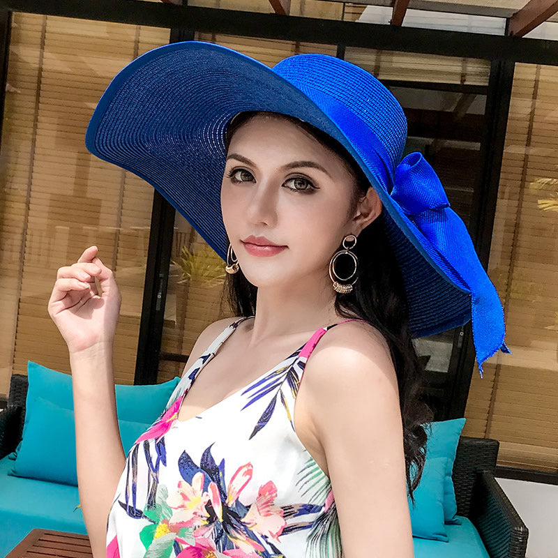 Beach Women's Summer UV Protection Sunshade Big Brimmed Straw Hat