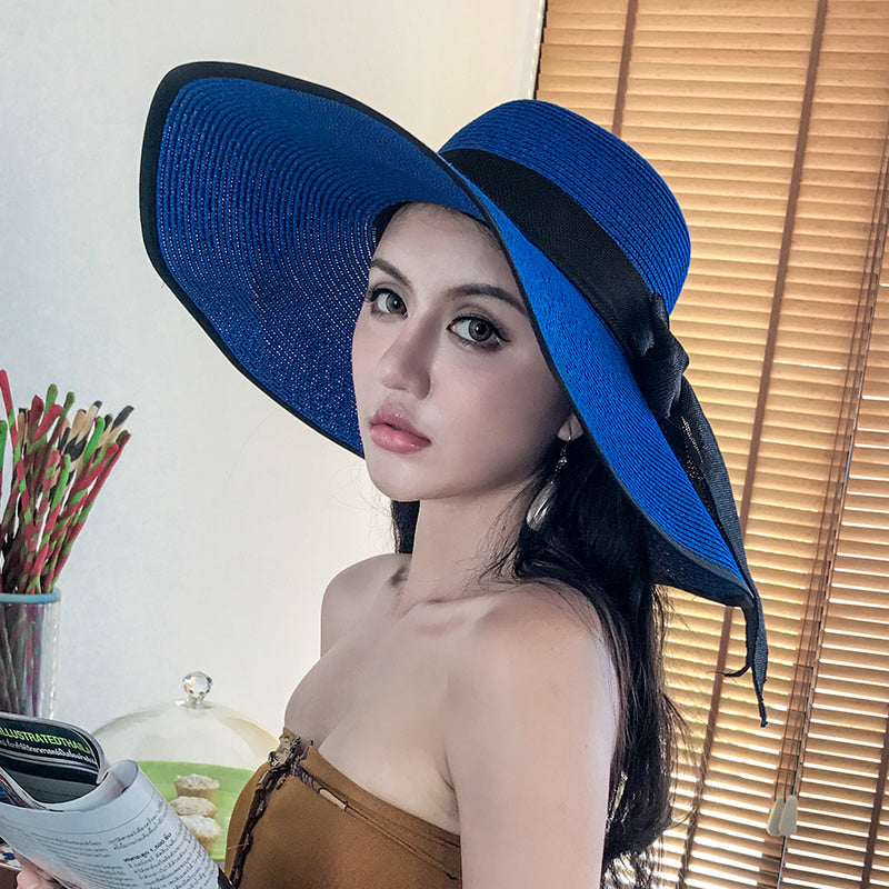 Beach Women's Summer UV Protection Sunshade Big Brimmed Straw Hat
