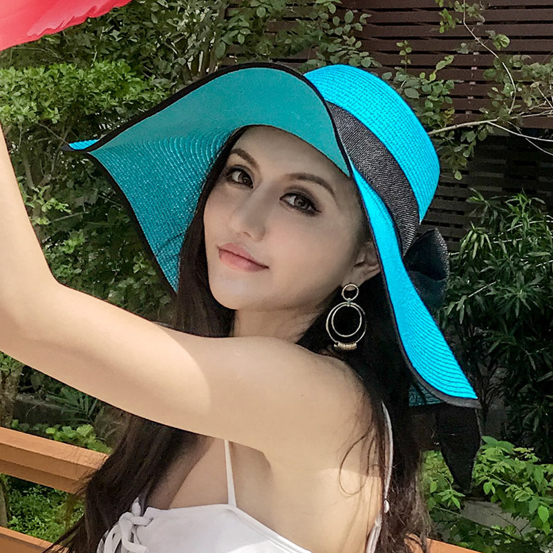 Beach Women's Summer UV Protection Sunshade Big Brimmed Straw Hat