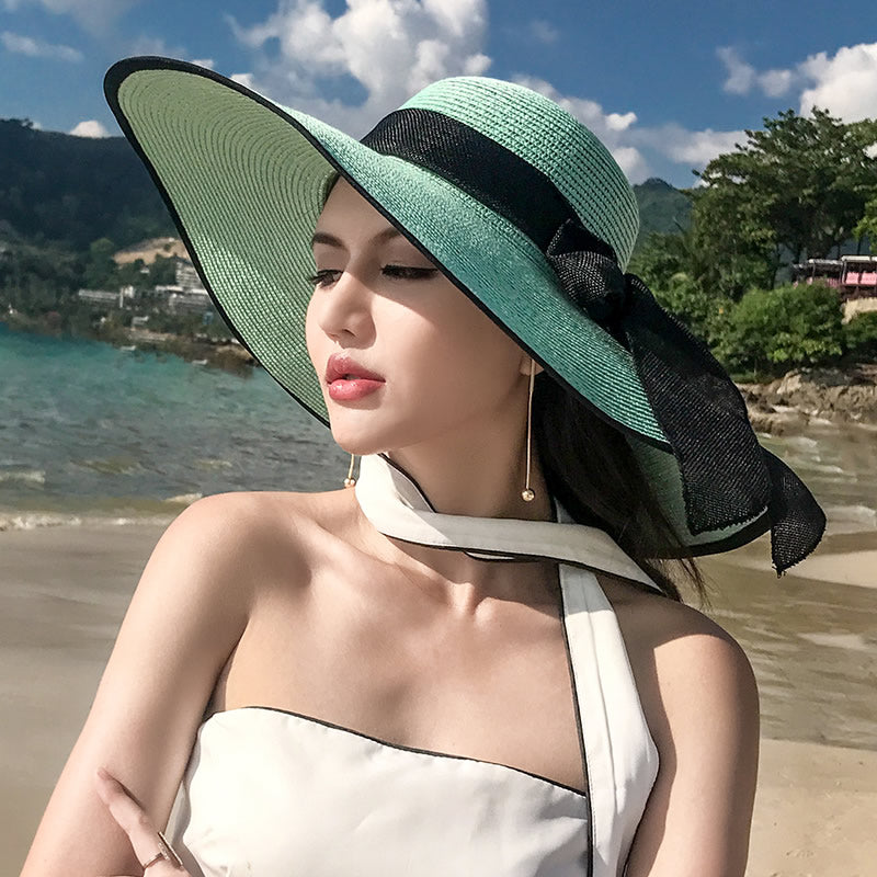 Beach Women's Summer UV Protection Sunshade Big Brimmed Straw Hat