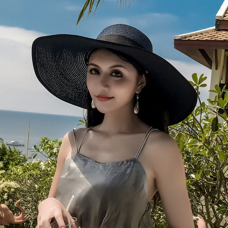 Beach Women's Summer UV Protection Sunshade Big Brimmed Straw Hat
