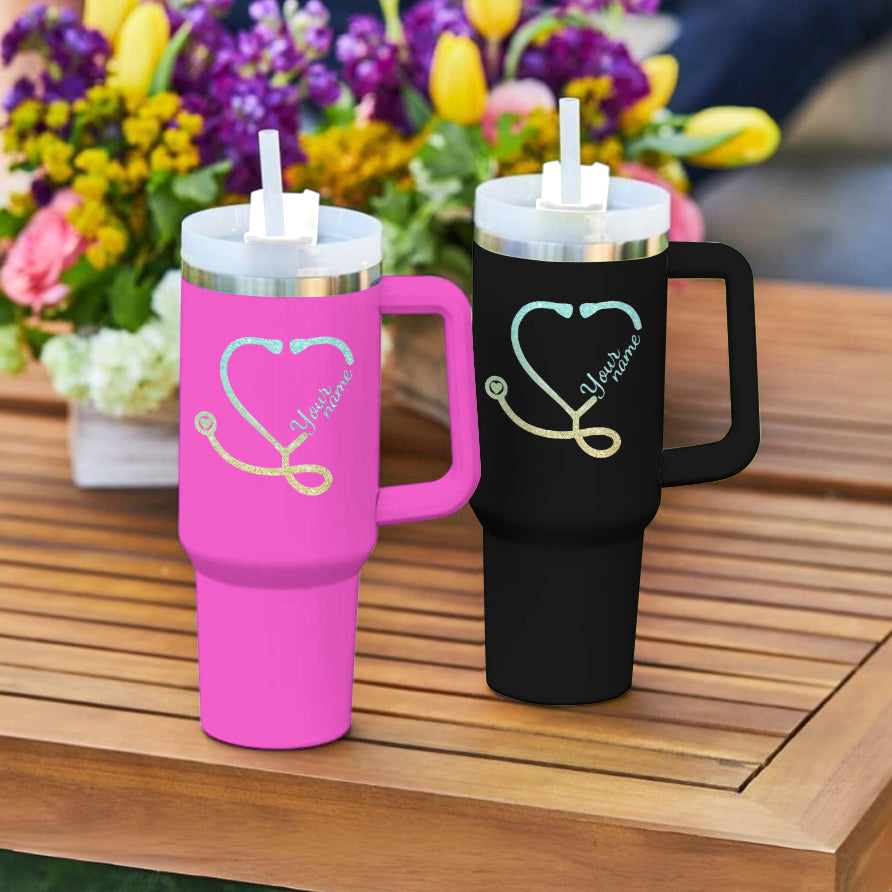 Spheregoods Personalized Tumbler Stethoscope Heart