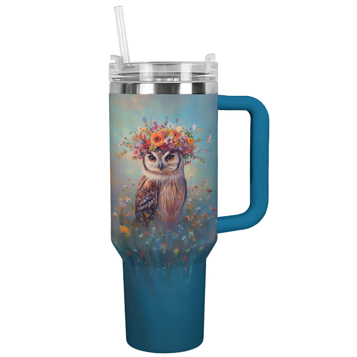 Spheregoods Tumbler Flower Crown Owl