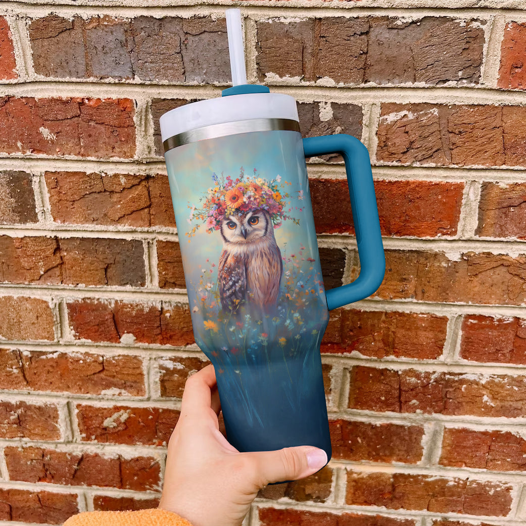 Spheregoods Tumbler Flower Crown Owl