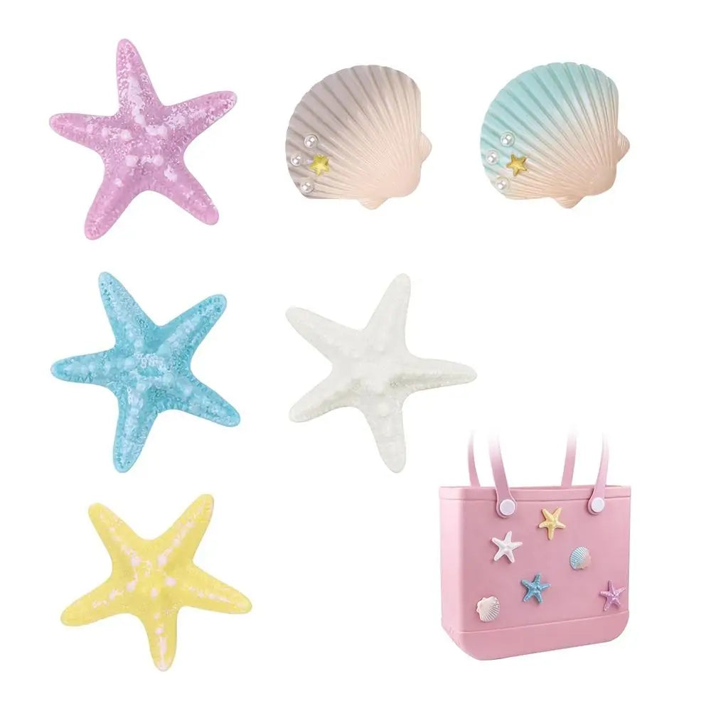 Spheregoods 6pcs Starfish & Shell Bag Charms