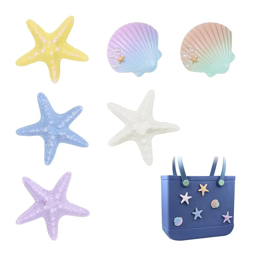 Spheregoods 6pcs Starfish & Shell Bag Charms