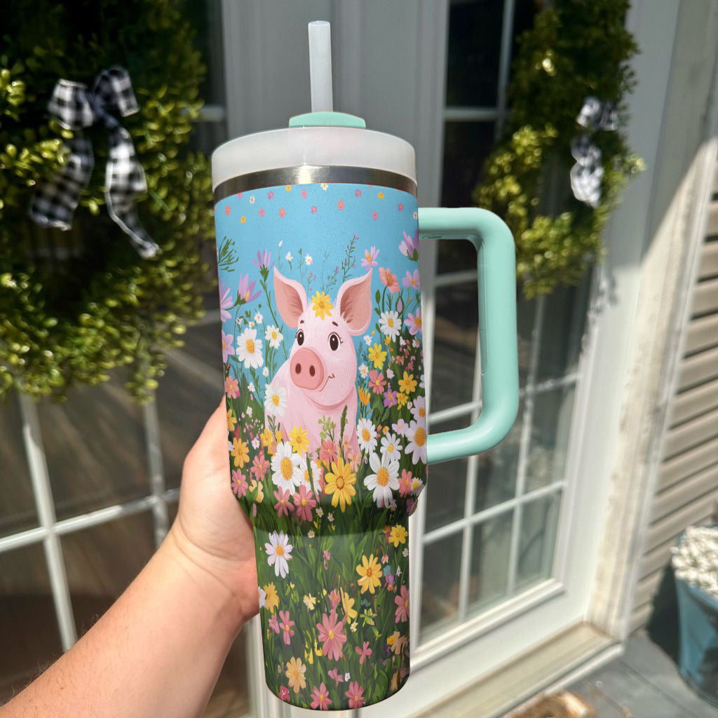 Spheregoods Tumbler Piggy Blooms