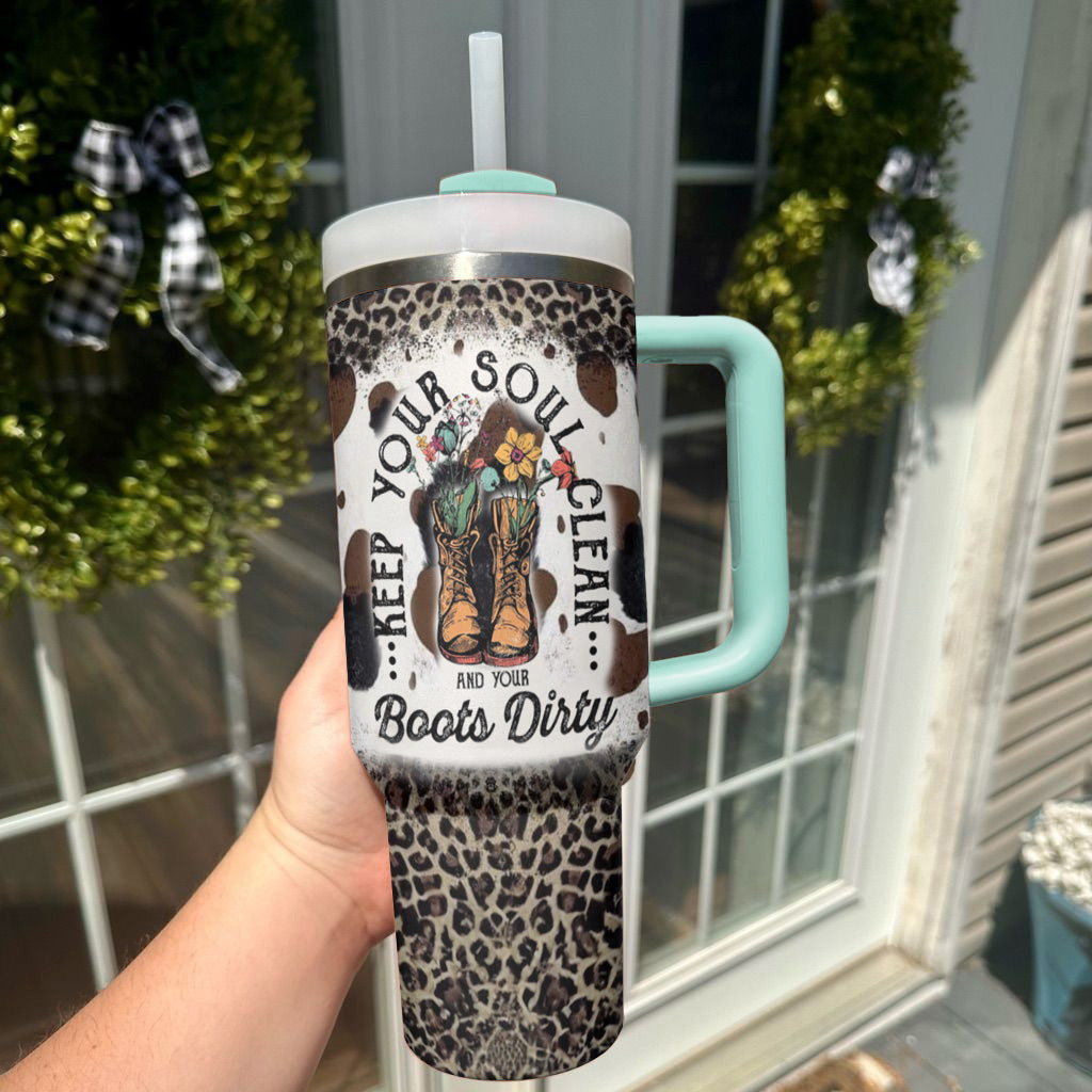 Spheregoods Tumbler Clean Heart, Dirty Boots