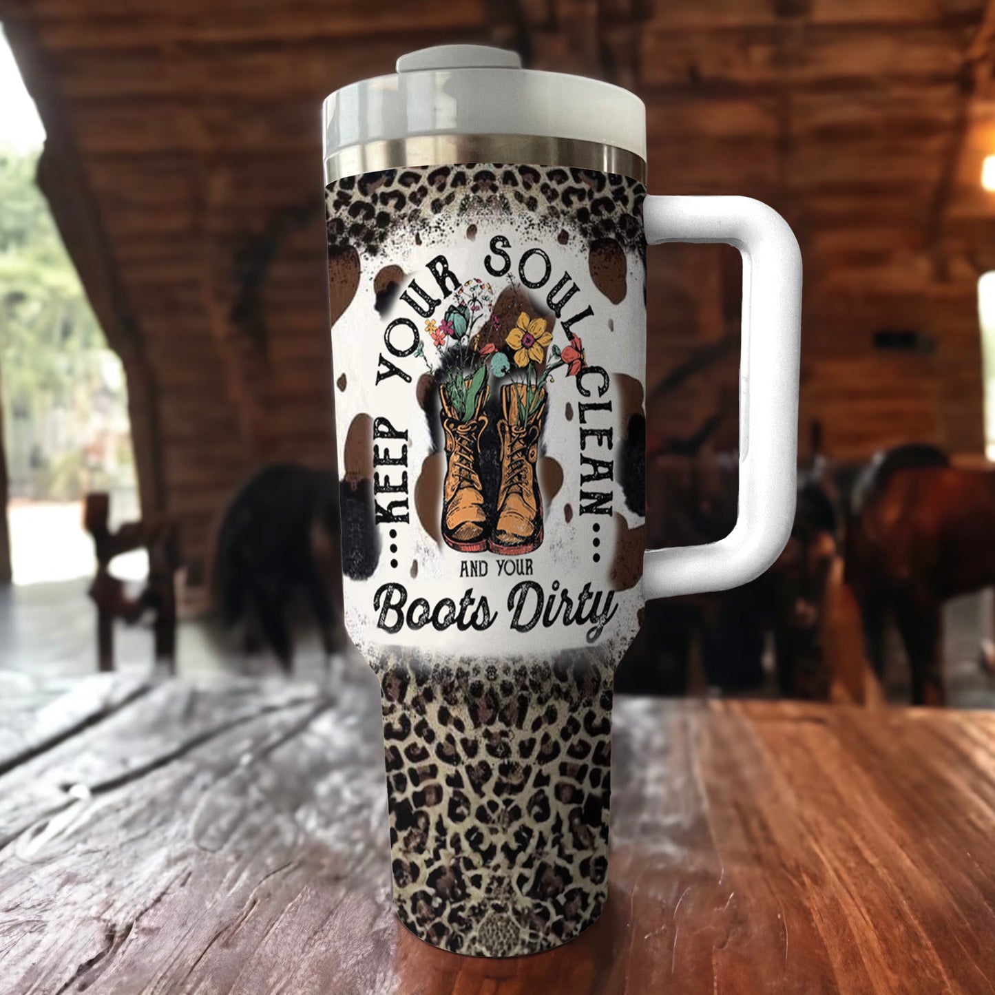 Spheregoods Tumbler Clean Heart, Dirty Boots
