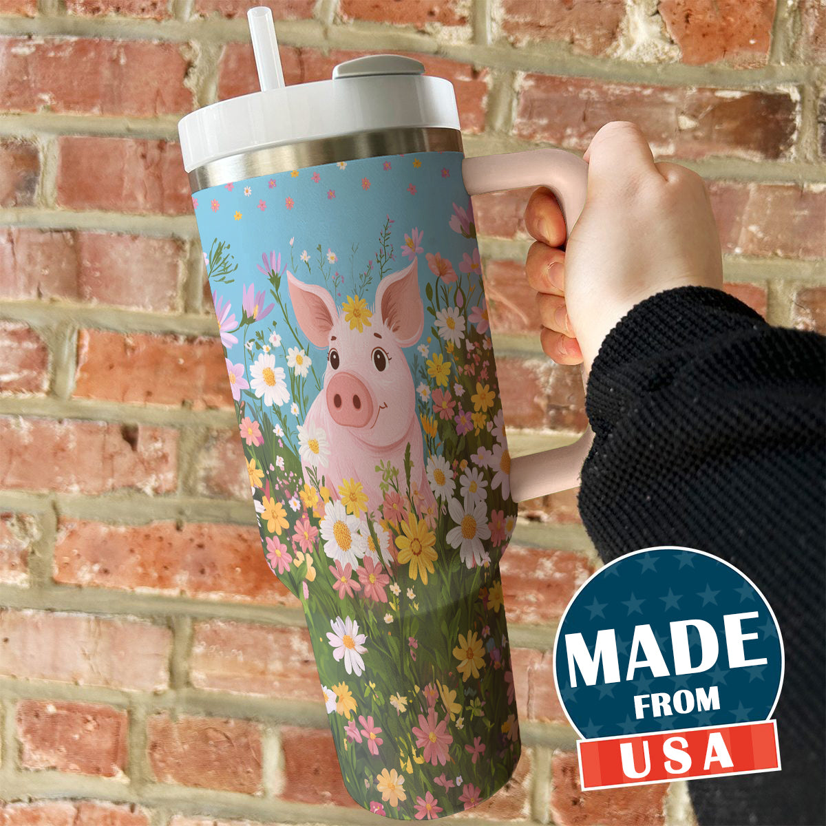 Spheregoods Tumbler Piggy Blooms