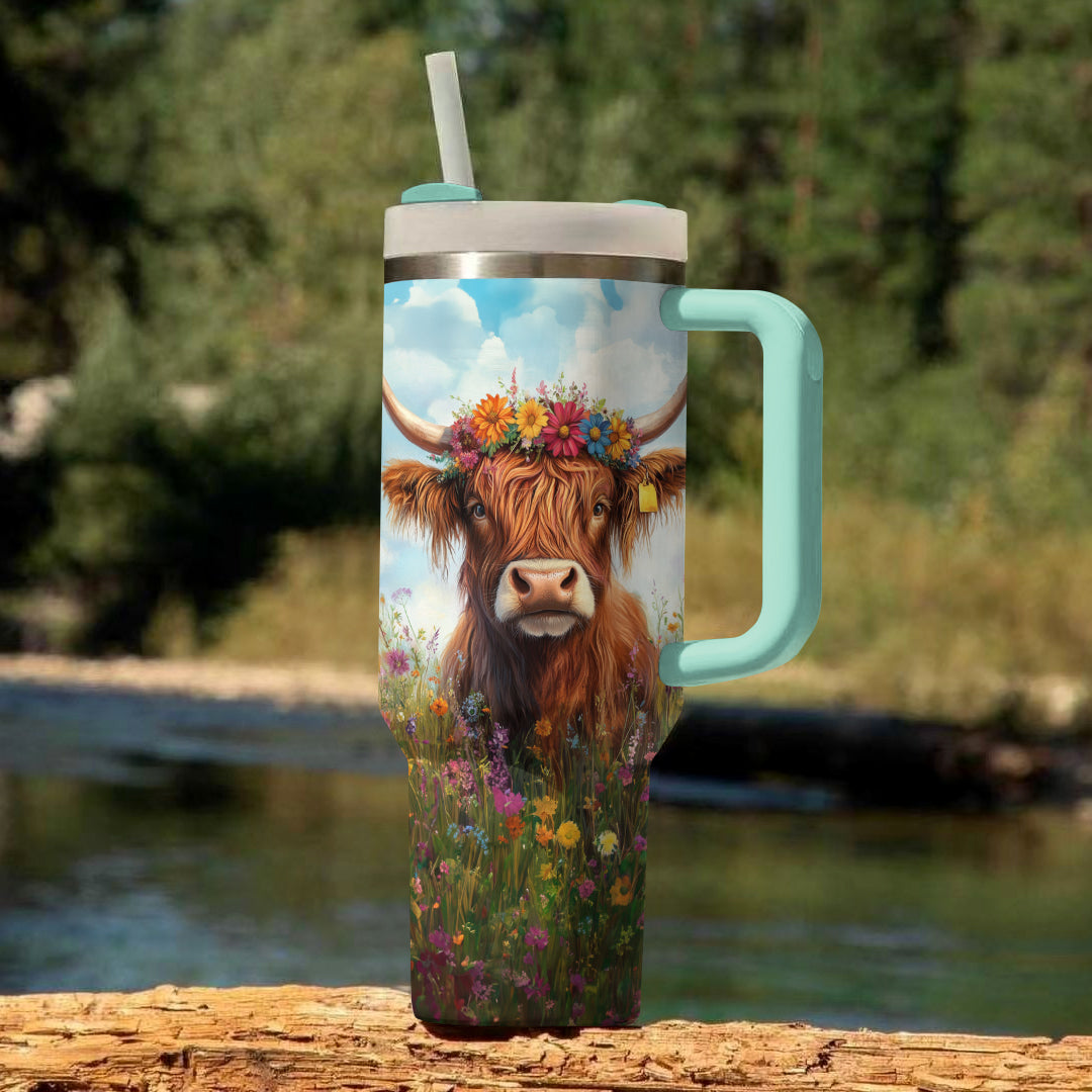 Spheregoods Tumbler Flowered Cow