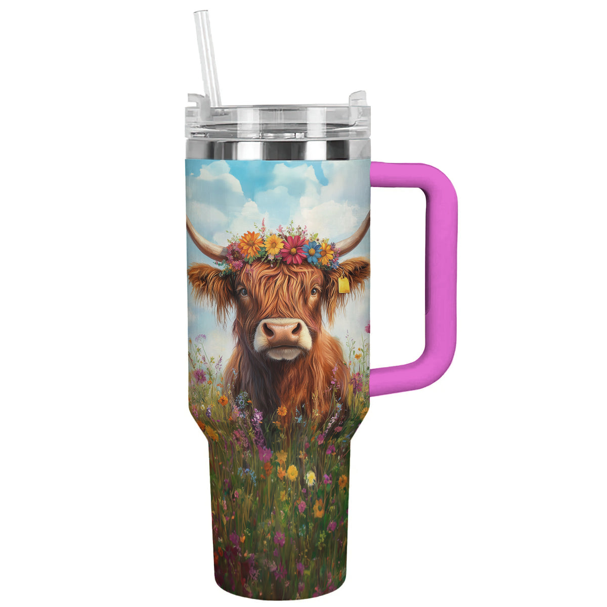 Spheregoods Tumbler Flowered Cow