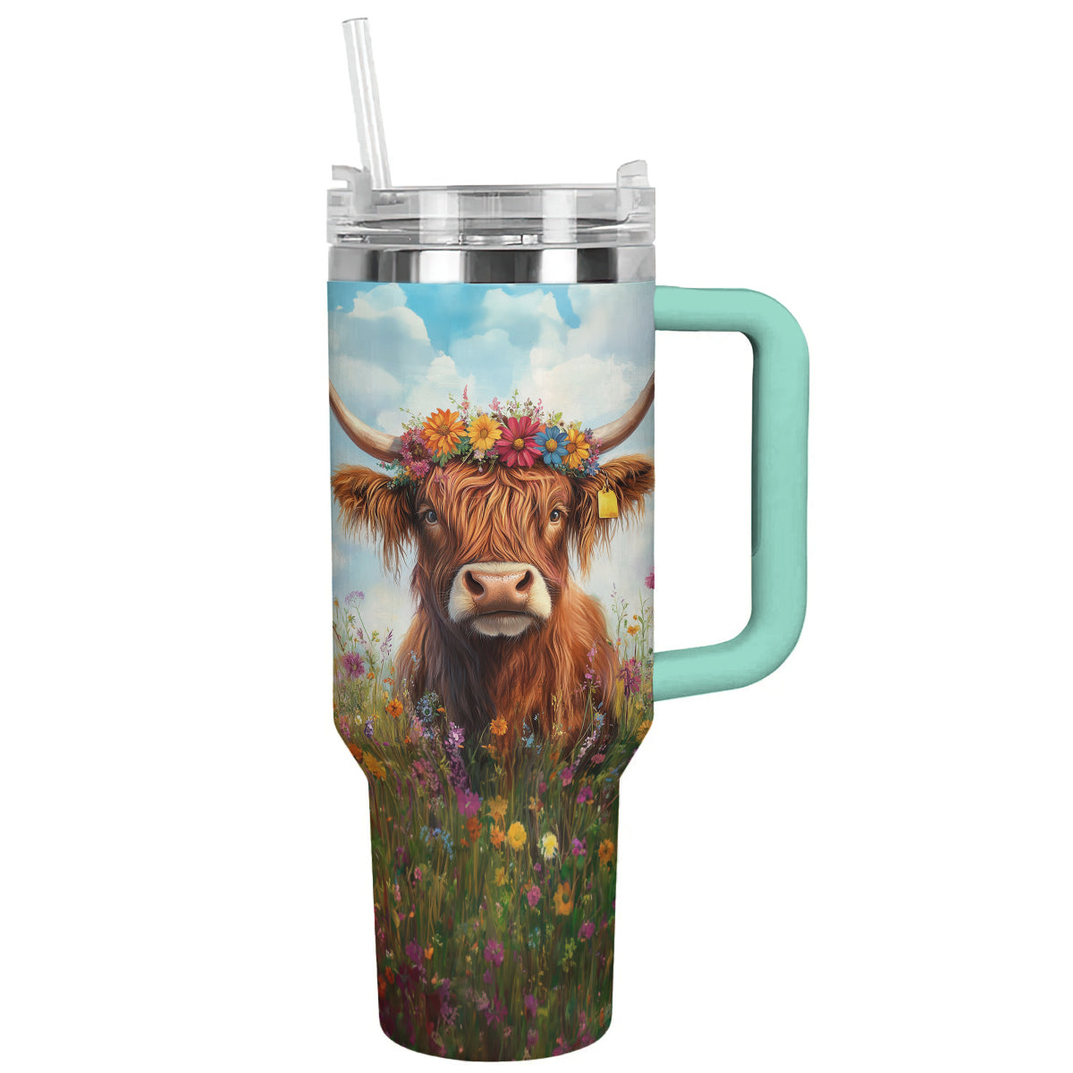Spheregoods Tumbler Flowered Cow