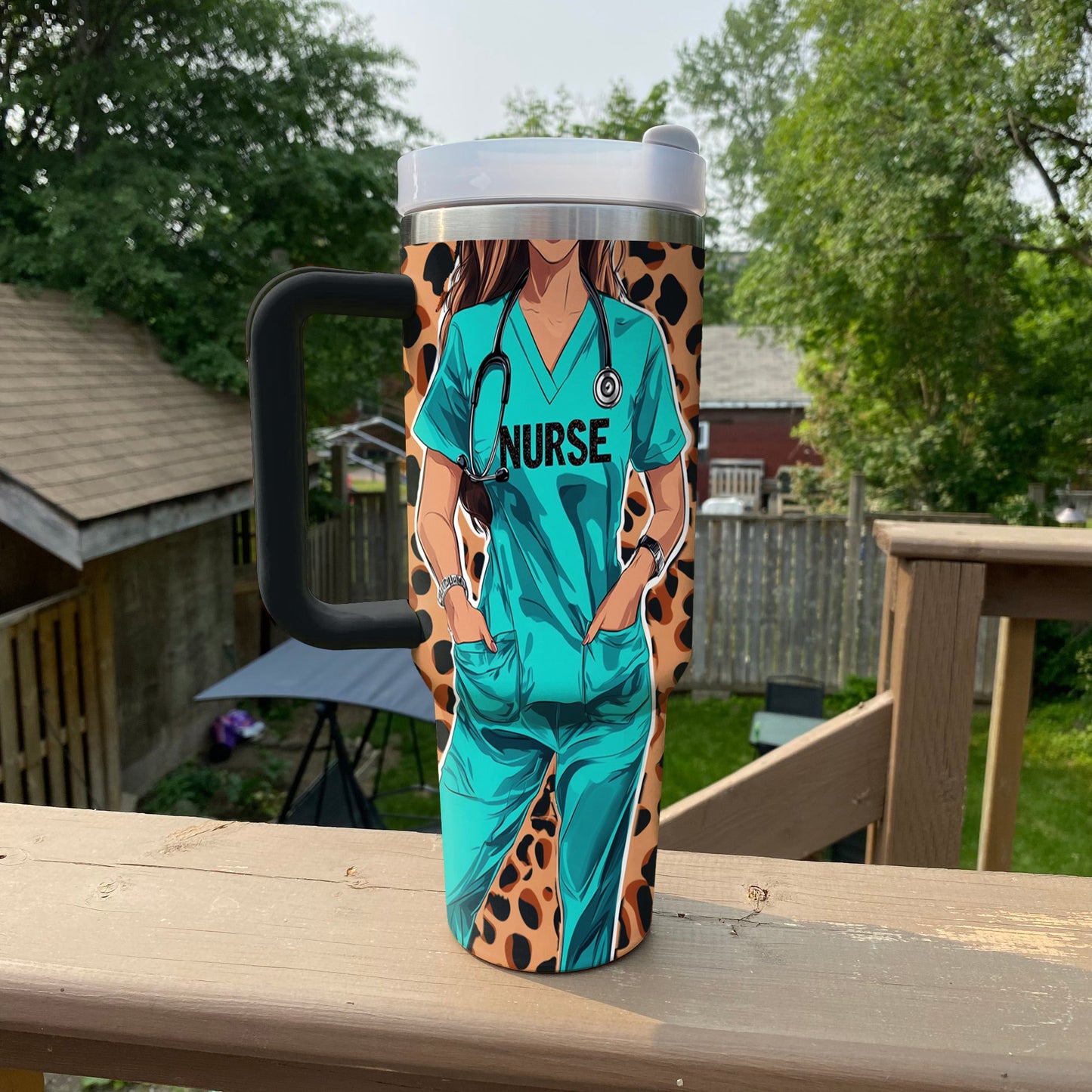 Spheregoods Personalized Tumbler Heart n Nurse