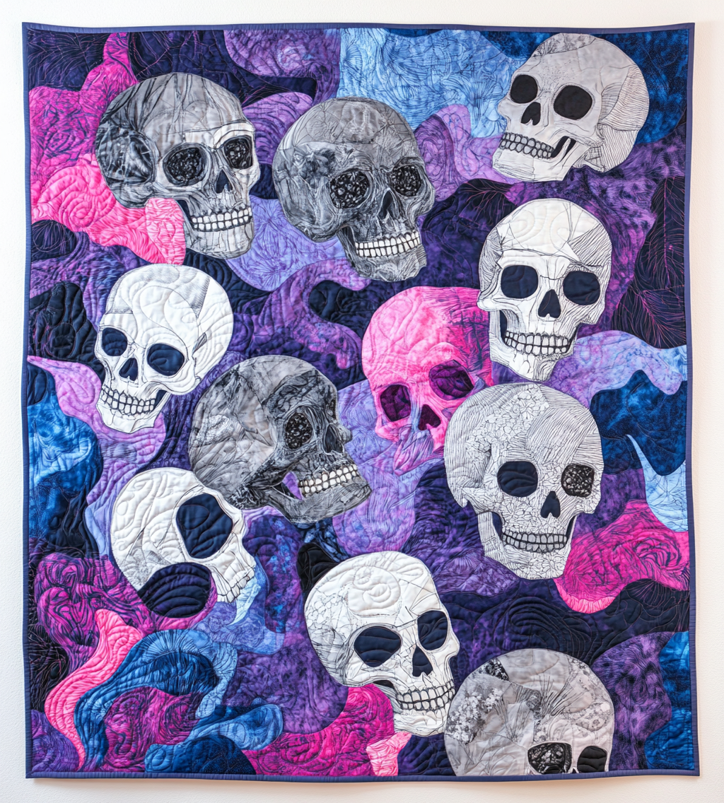 Spheregoods All Season Quilt 3-Piece Set Skull
