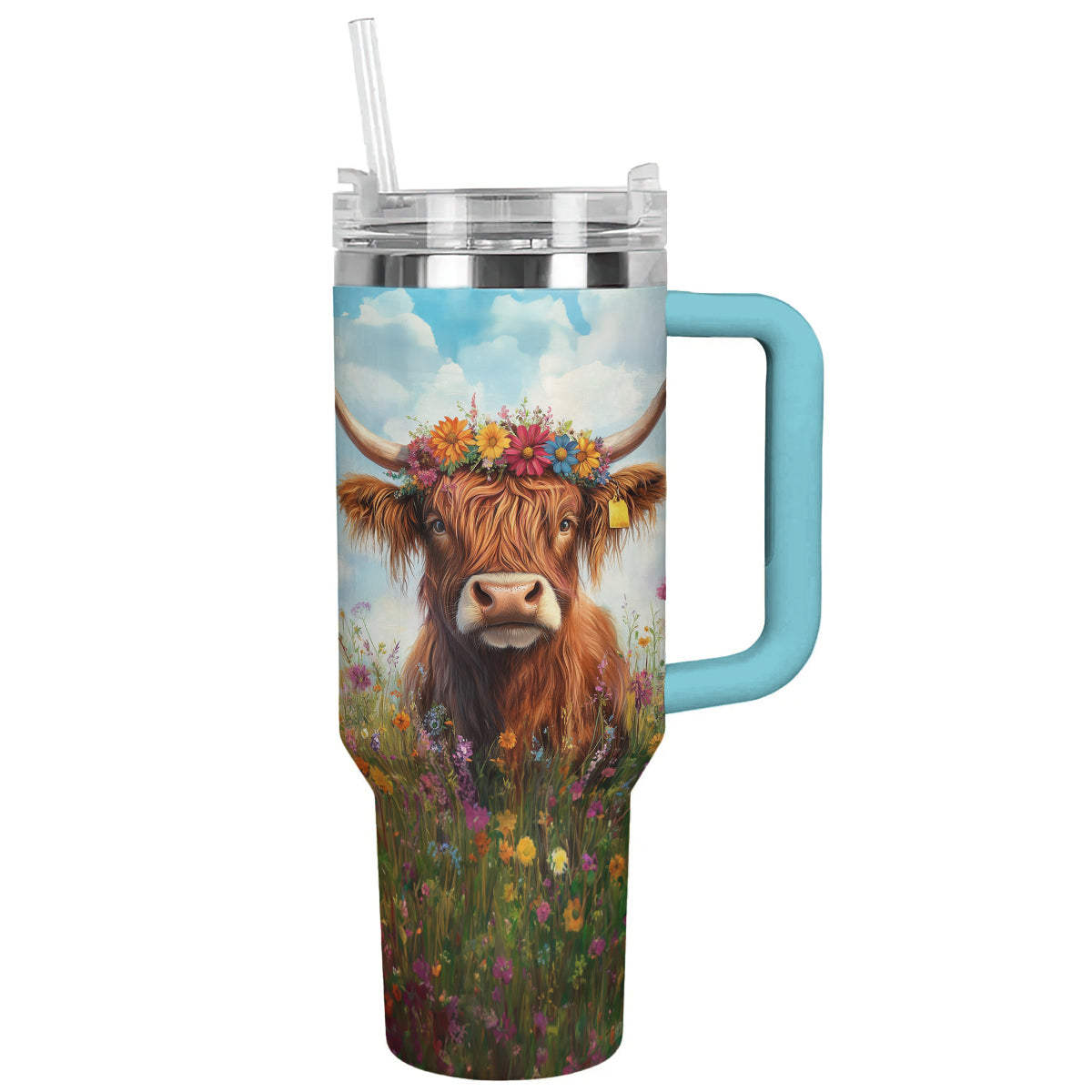 Spheregoods Tumbler Flowered Cow