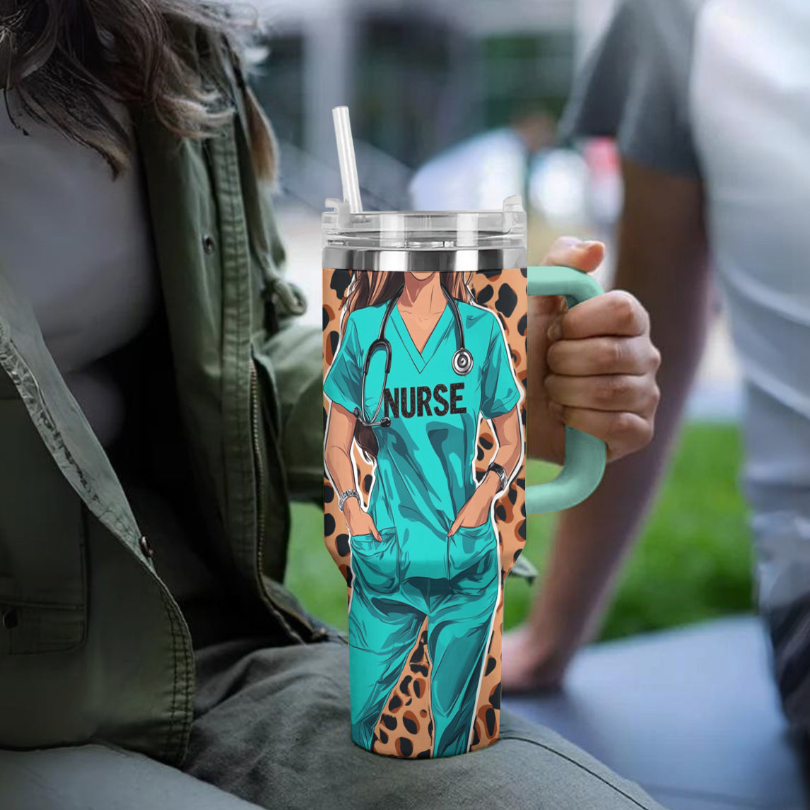 Spheregoods Personalized Tumbler Heart n Nurse