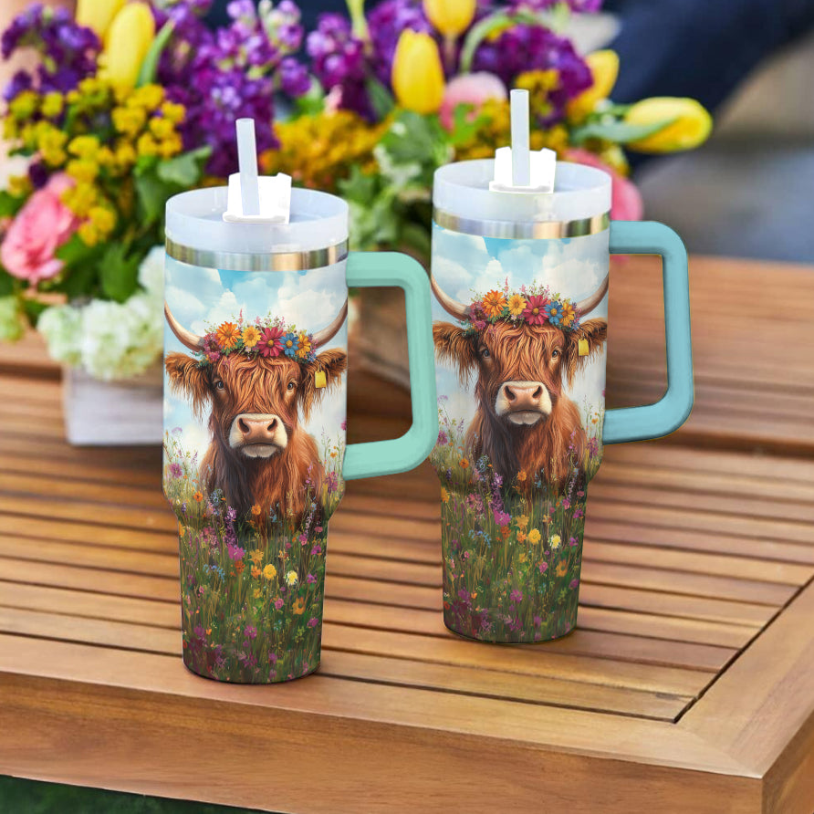 Spheregoods Tumbler Flowered Cow