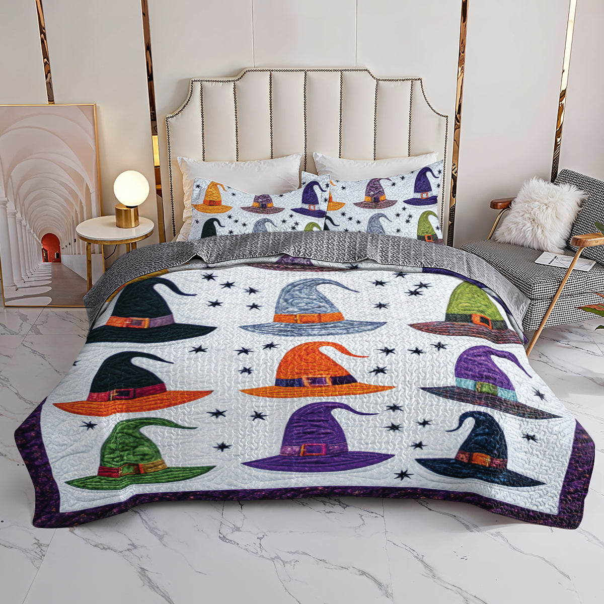 Spheregoods All Season Quilt 3-Piece Set Witch Hat
