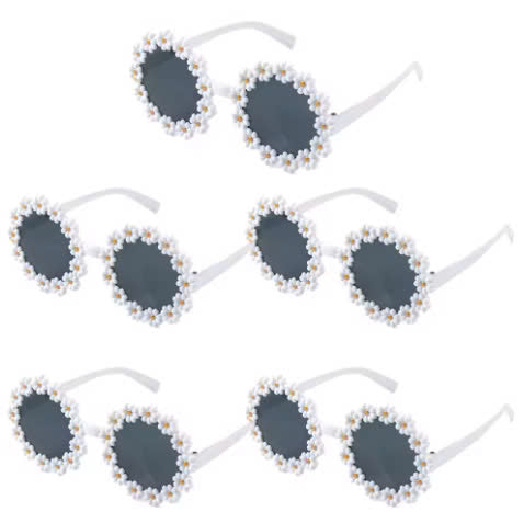 Spheregoods 5PCS Daisy Flower Sunglasses β Fun Party Photo Props