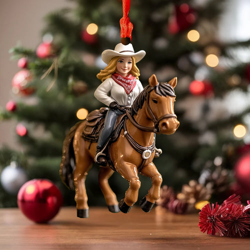 Spheregoods 2D Acrylic Ornament Cowgirl Rider