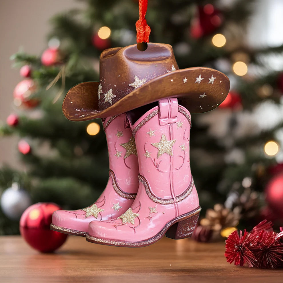 Spheregoods 2D Acrylic Ornament Western Boot