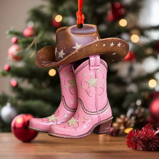 Spheregoods 2D Acrylic Ornament Western Boot