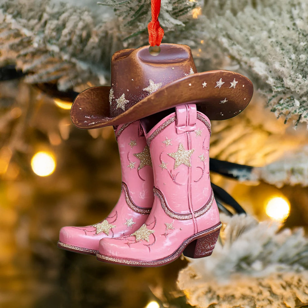 Spheregoods 2D Acrylic Ornament Western Boot