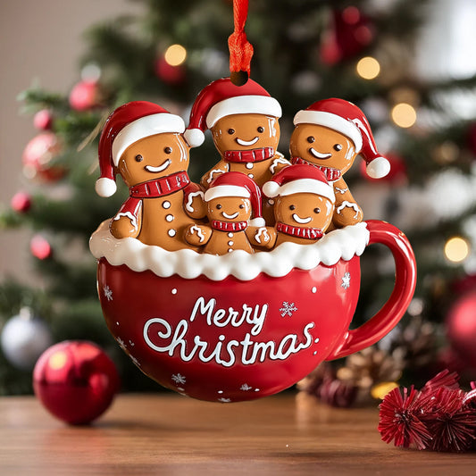 Spheregoods 2D Acrylic Ornament Gingerbread Family