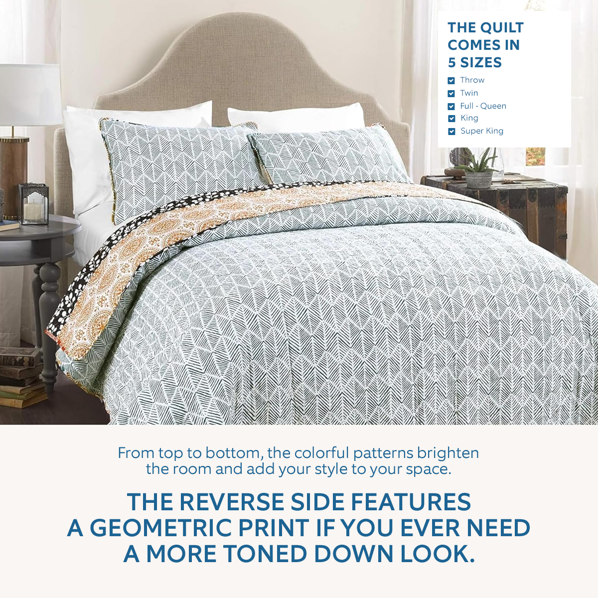 Spheregoods All Season Quilt 3-Piece Set The sound of the sea