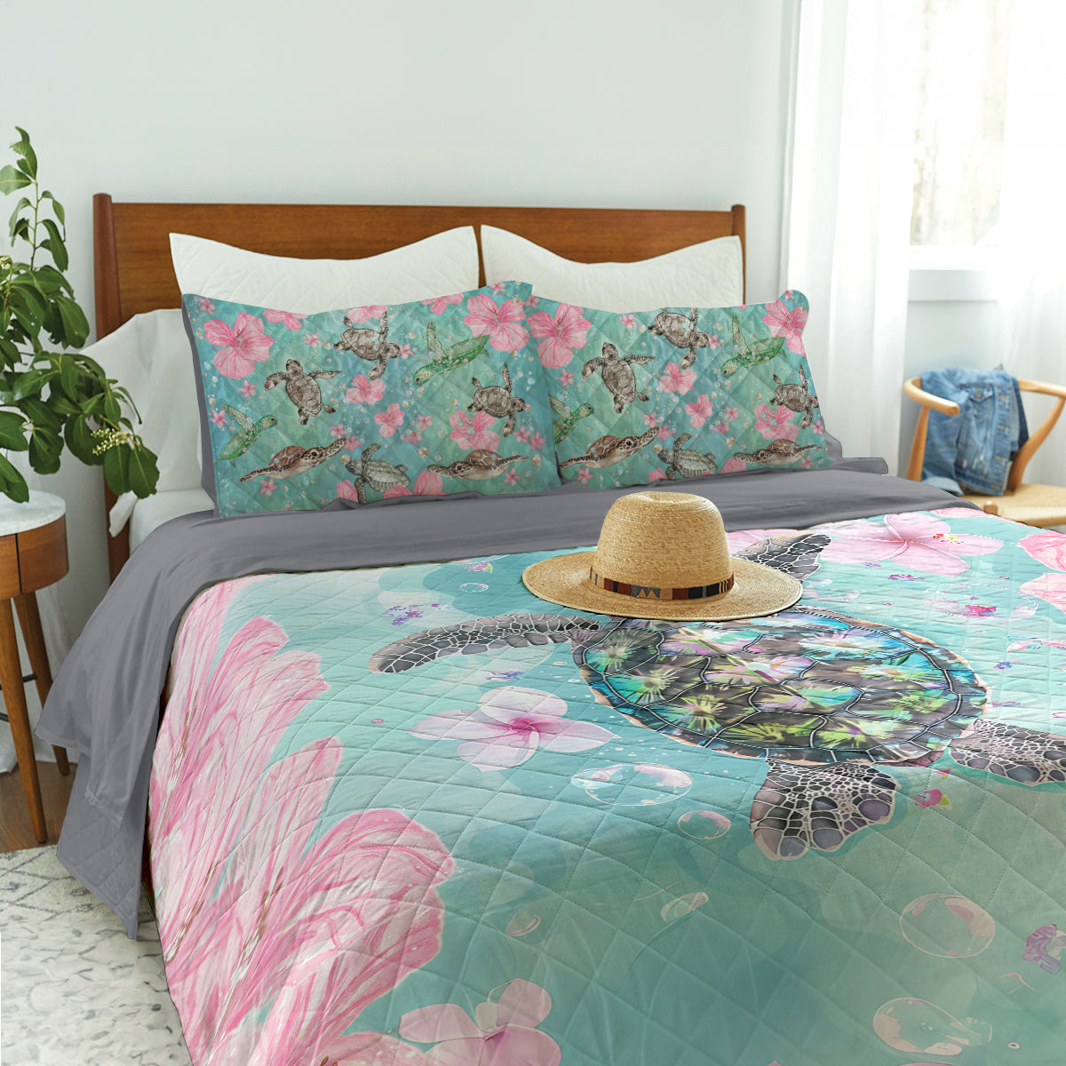 Spheregoods Quilt 3-Piece Set Sea Turtle