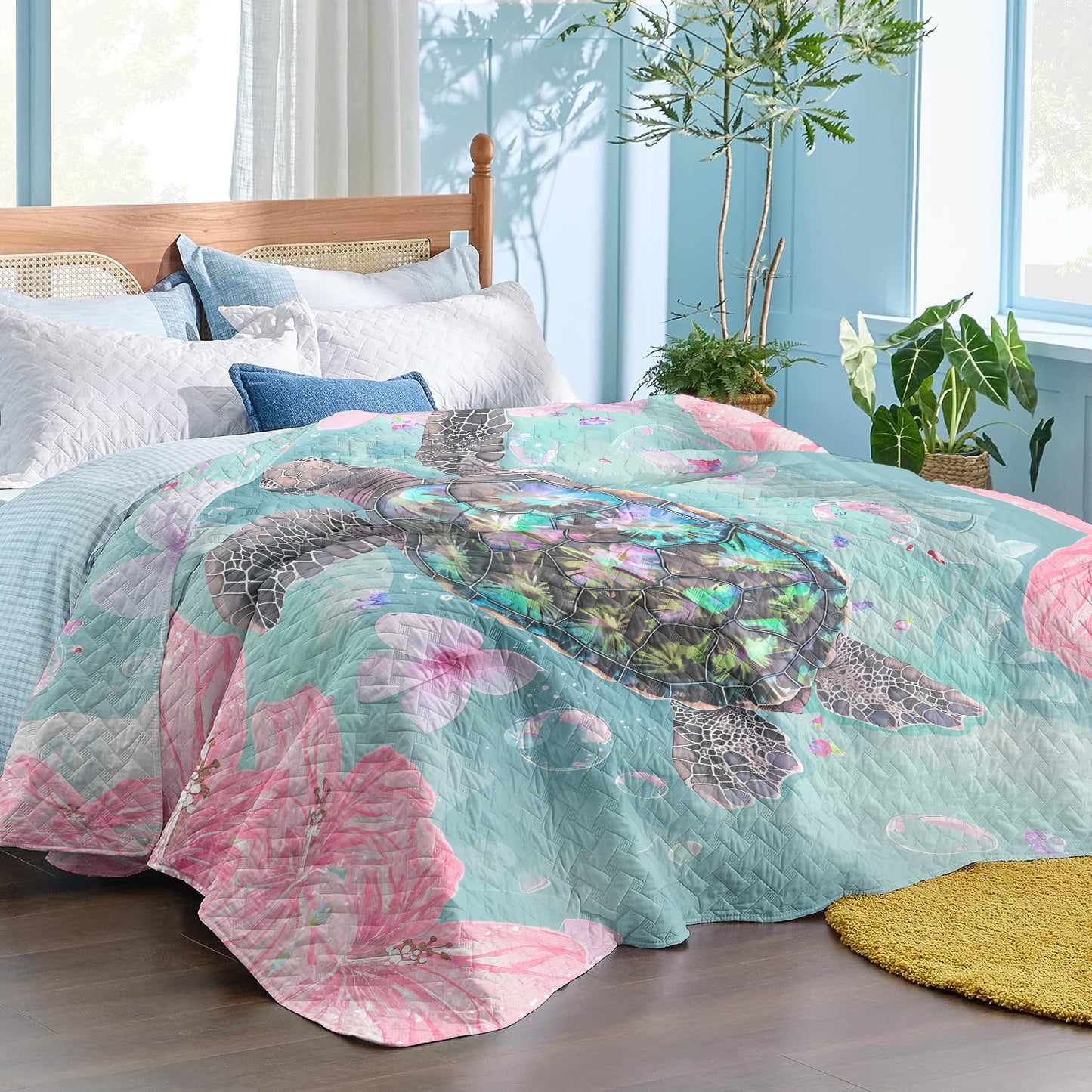 Spheregoods Quilt 3-Piece Set Sea Turtle