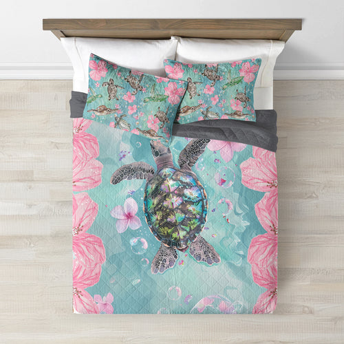 Spheregoods Quilt 3-Piece Set Sea Turtle